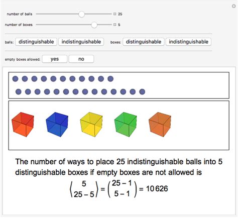 Enumerating the ways of distributing n balls into k boxes